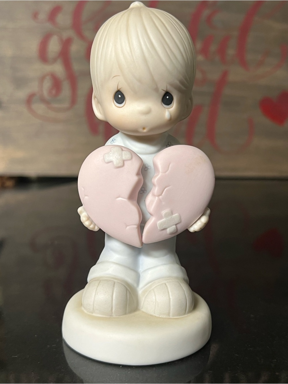 Precious Moments "This Too Shall Pass" Vintage Figurine Boy Broken Heart 114014